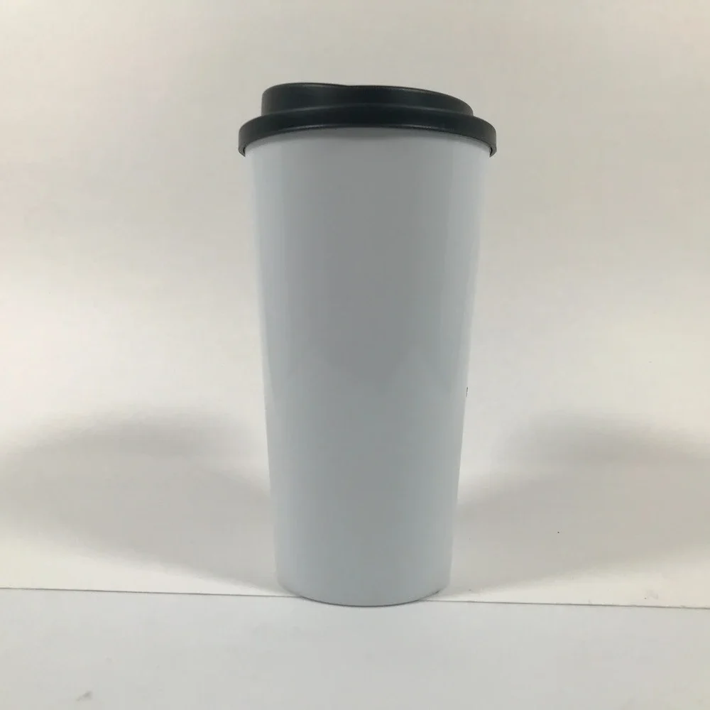 Purple Octopus Travel Tumbler White Reusable Coffee Cup with Black Lid
